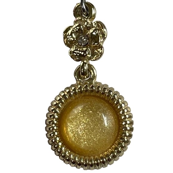 Round Yellow Citrine  Dangle  Earrings Fish Hook Backing  u - Picture 3 of 4